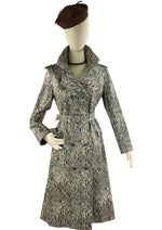 Vintage 1970s Python Print Vinyl Trench Coat - NEW!