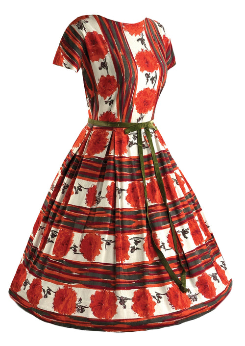 Vintage 1950s Pastel Floral Brocade Cotton Dress – ALEXANDRAKING