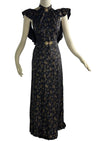 Vintage 1930s Brown and Gold Gown - New!