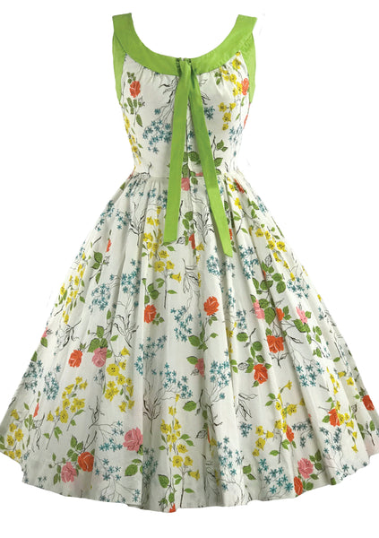 1950s Rainbow Coloured Rose Floral Cotton Dress- New! – Coutura Vintage