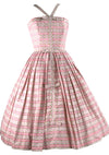 1950s Pat Primo Pink Striped Dress