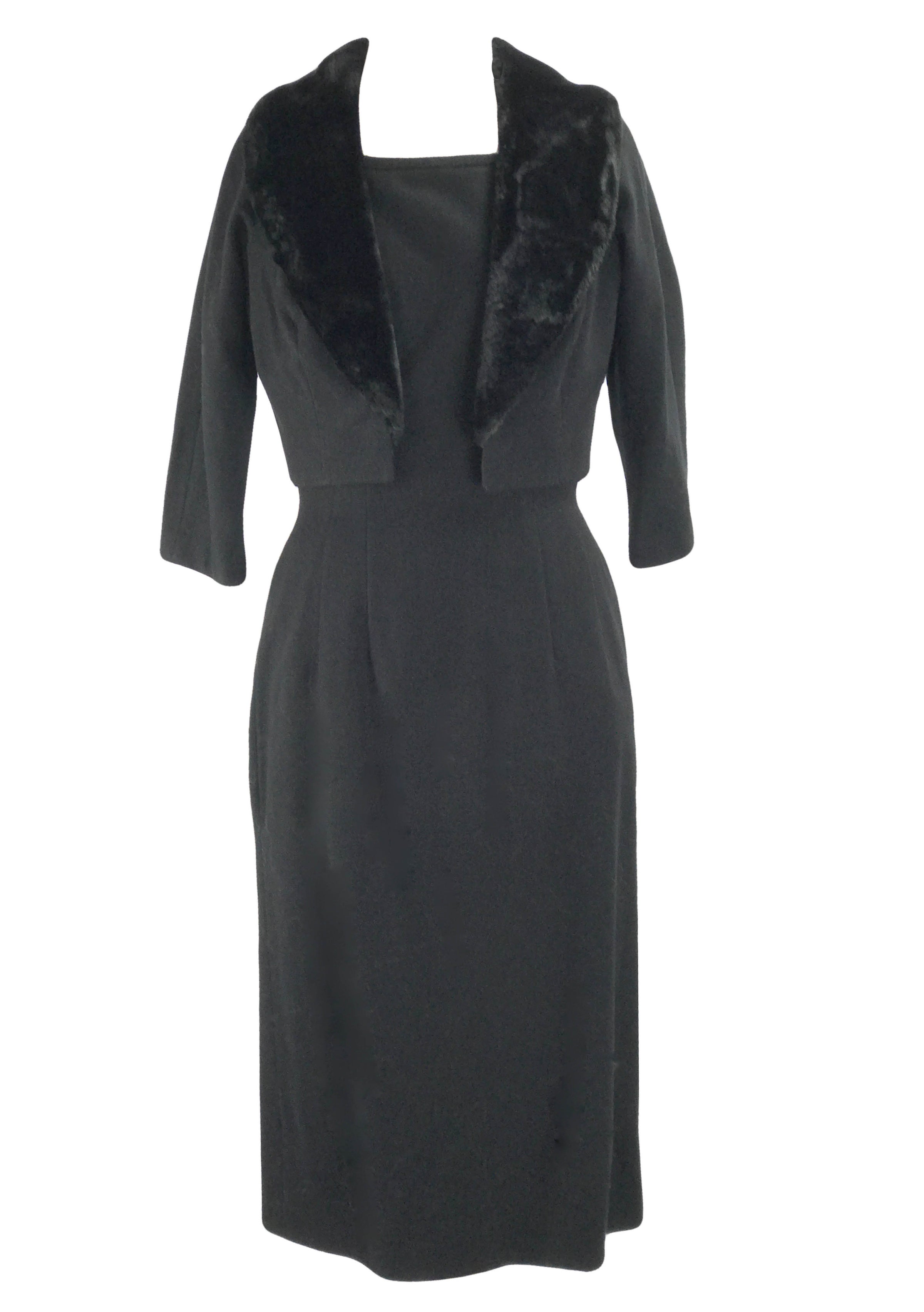 Sophisticated 1950s Black Wool Dress & Jacket Ensemble -New! – Coutura ...