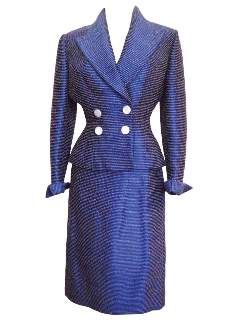 Wonderful Couture 1950s Blue & White Flecked Lilli Ann Suit- New ...