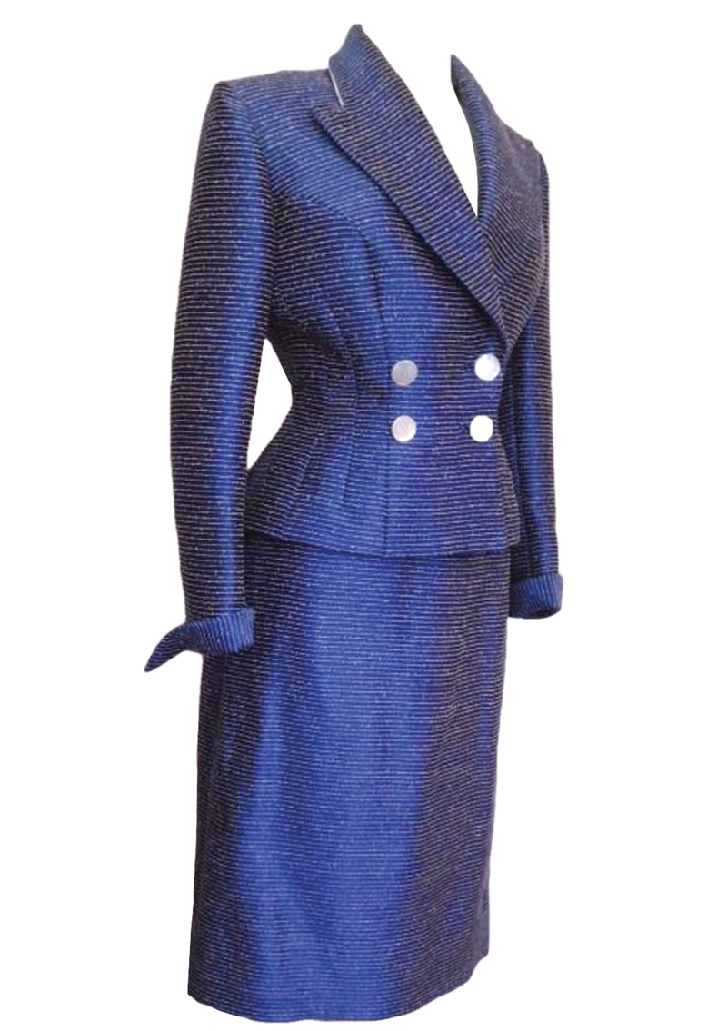 Wonderful Couture 1950s Blue & White Flecked Lilli Ann Suit- New ...