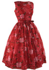 1950s Jerry Gilden Designer Roses Chiffon Dress - New!