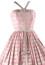 1950s Pat Primo Pink Striped Dress