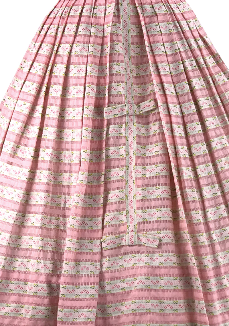 1950s Pat Primo Pink Striped Dress