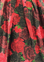 1950s House of Worth Couture Red Roses Party Dress  - New!