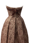 Late 1950s Mocha Lace Emma Domb Designer Party Dress - New!