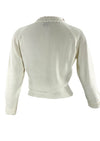 Vintage 1950s White Cropped Cardigan With Appliques- New!