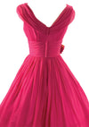 Vintage 1950s Fuchsia Pink Chiffon Party Dress - New!